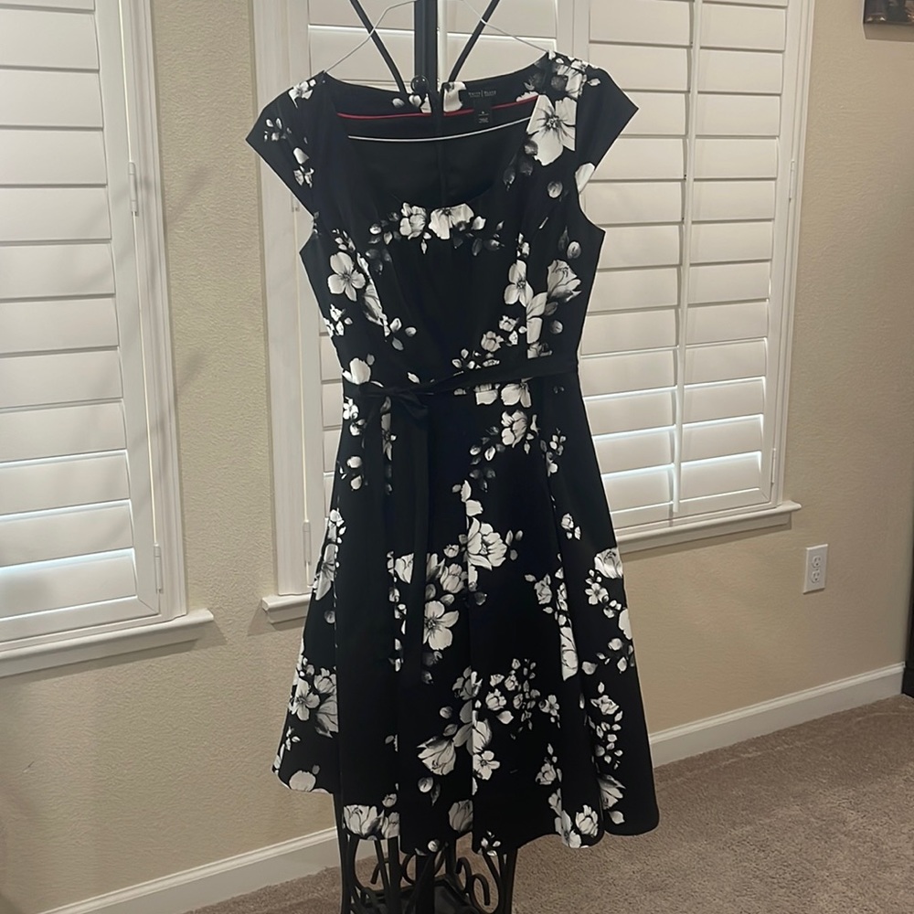 Black and White floral office dress